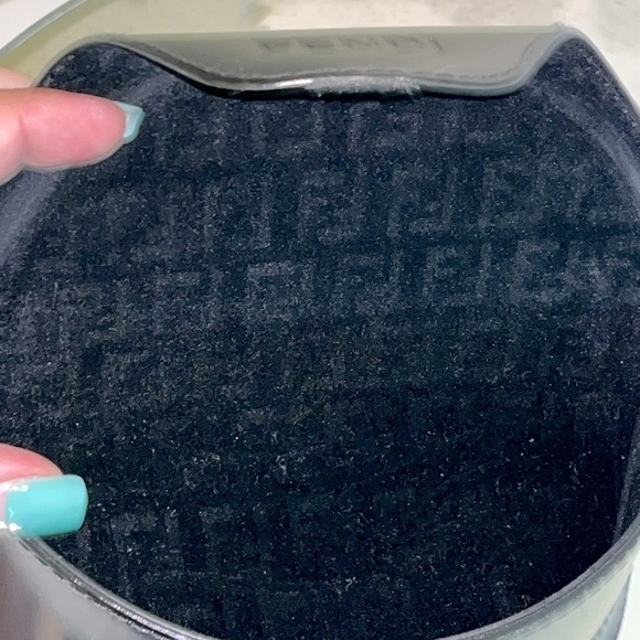 Fendi Sunglasses Case, Black, Has Velvet Fendi design inside. - Picture 2 of 13